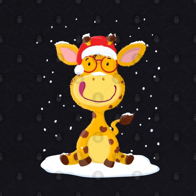 Gregor Giraffe In The Christmas Snow by brodyquixote